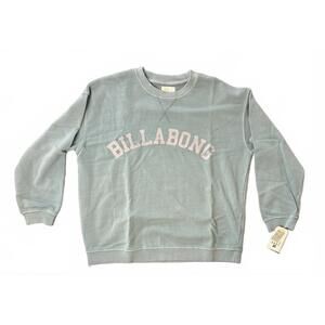 Billabong Arched Logo Dusk Blue Crewneck Sweatshirt Girls Medium NWT